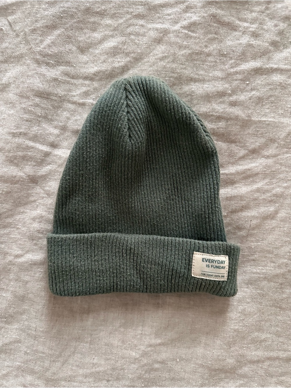 Zara Kids Green Ribbed Beanie Hat